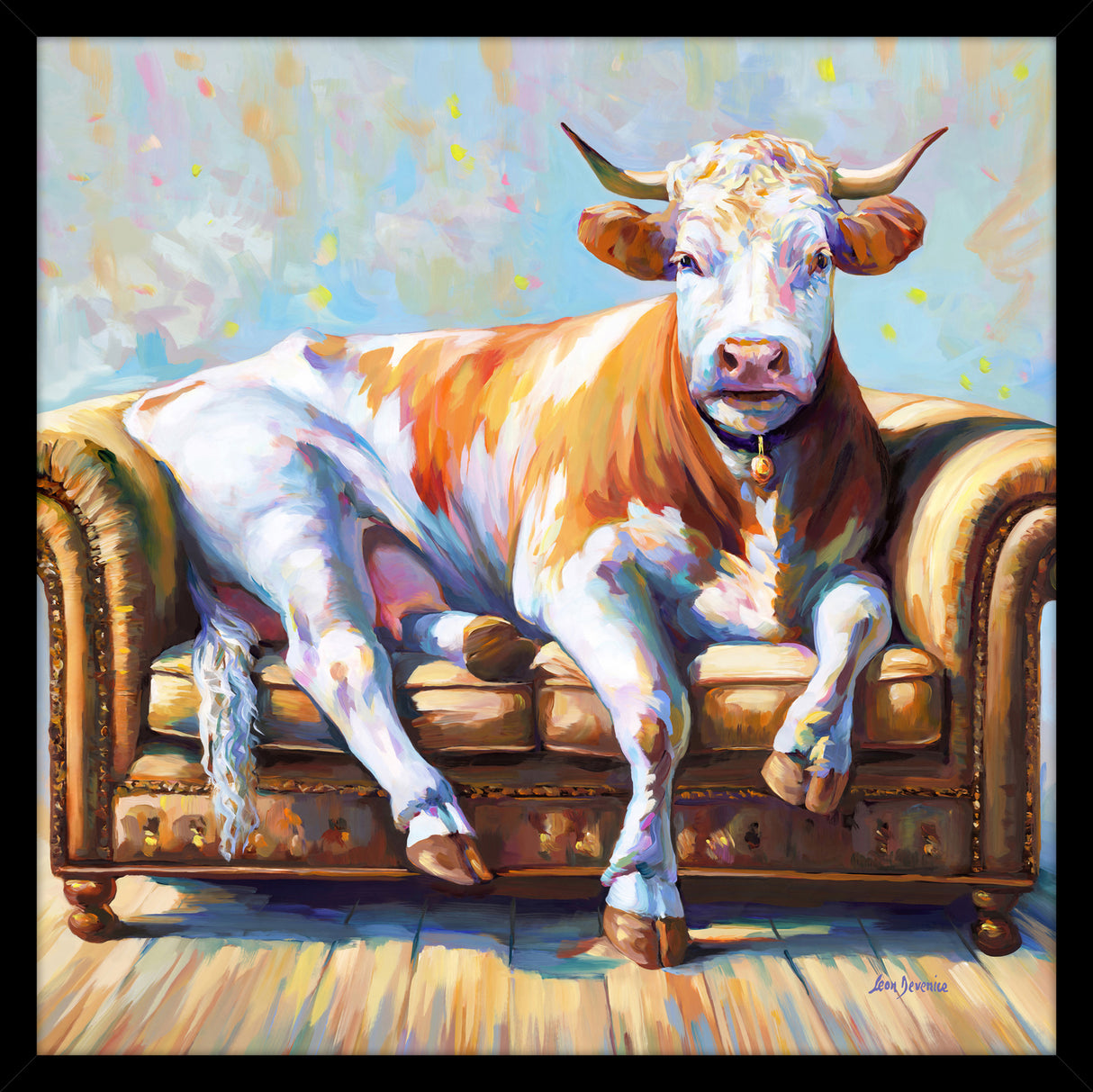 Artko 84.5cm 'Cows Day Off' Framed Print by Leon Devenice