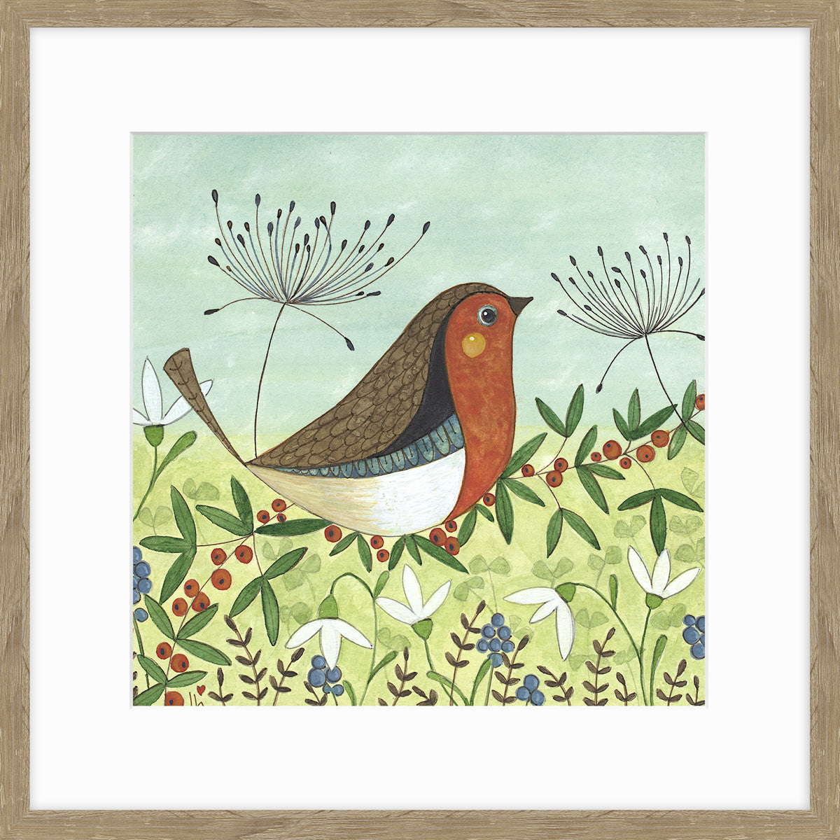 Artko 42cm 'Winter Robin' Framed Print by Linda Hoskin - AK12650