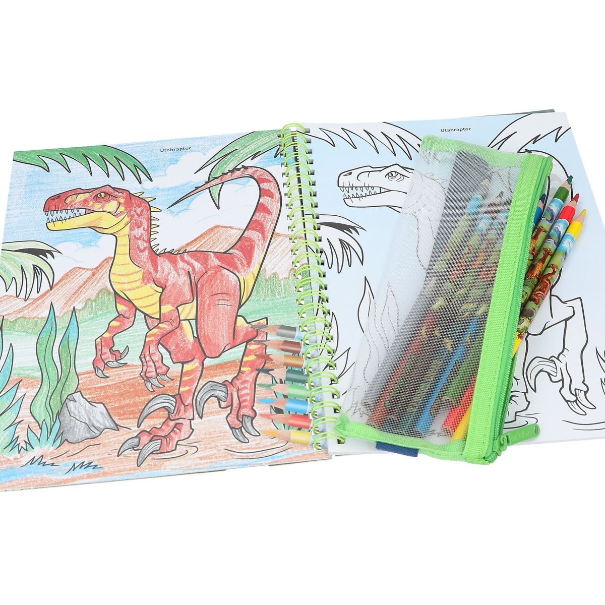 Depesche Dino World Colouring Book With Coloured Pencils - 0412746