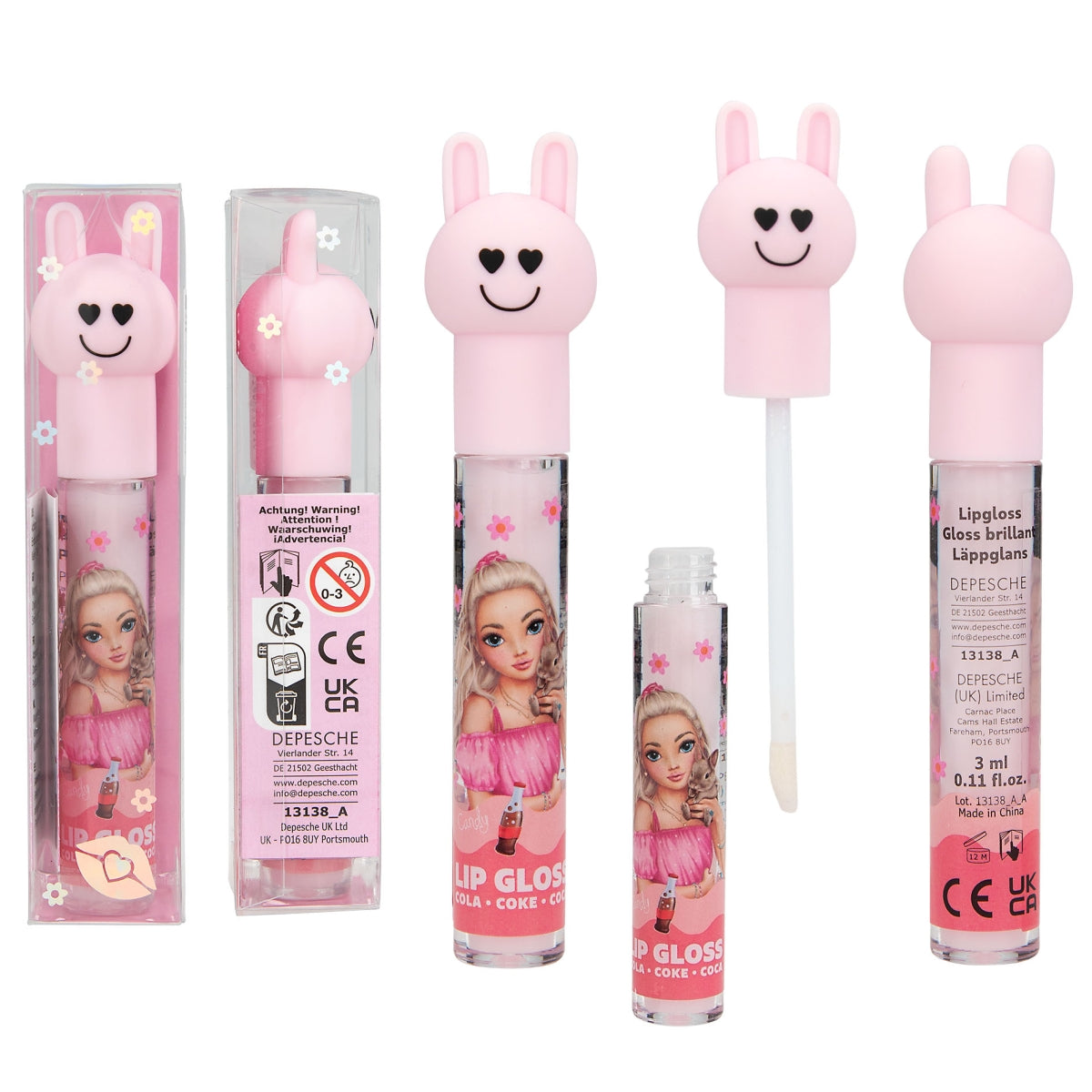 Depesche TopModel Beauty & Me Bunny Lip Gloss (Choice of 3) - 0413138