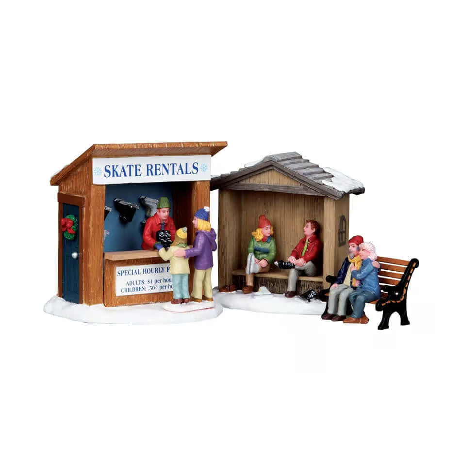 Lemax 9.8cm Skate Rentals Christmas Village Scene - (Set of 3) - 03849