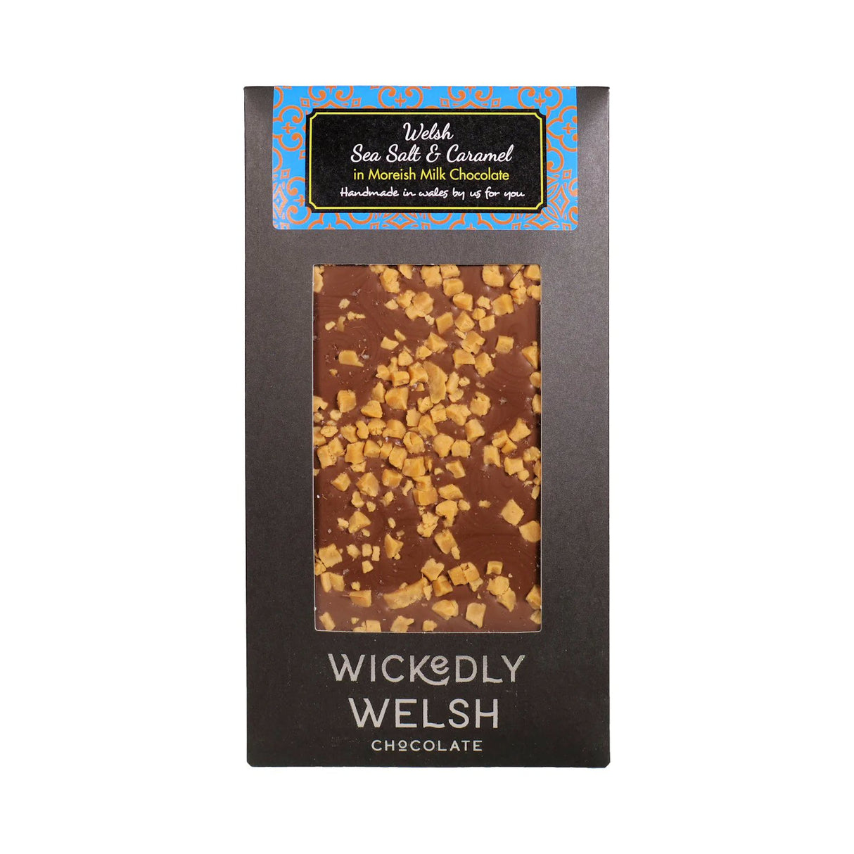Wickedly Welsh 90g Halen Môn Sea Salt & Caramel Milk Chocolate Bar