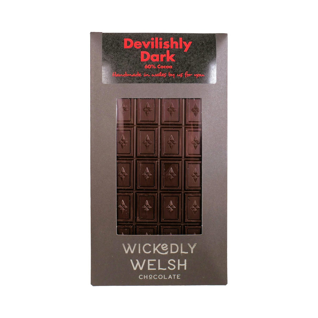 Wickedly Welsh 90g 60% Cocoa Devilishly Dark Chocolate Bar