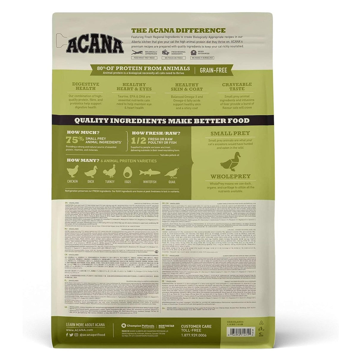 Acana 1.8kg Grasslands Dry Cat Food