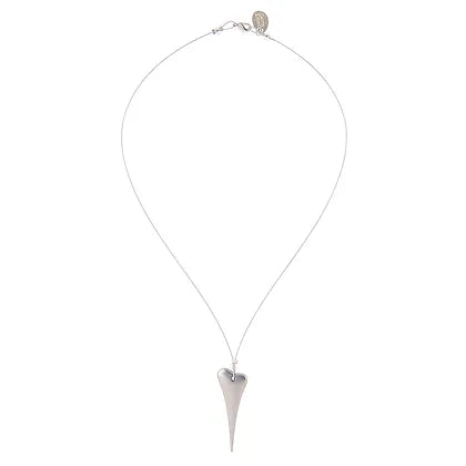 Carrie Elspeth Silver Elongated Heart Necklace