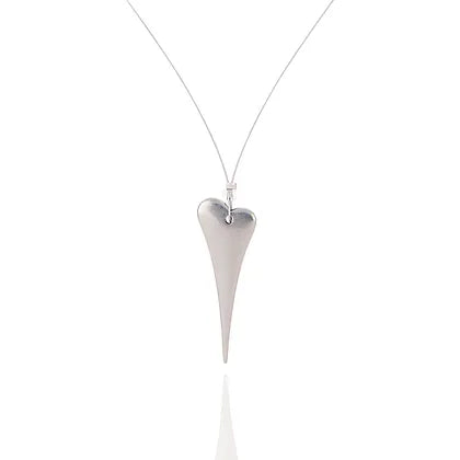 Carrie Elspeth Silver Elongated Heart Necklace