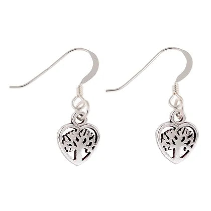 Carrie Elspeth Silver Tree of Life Heart Earrings