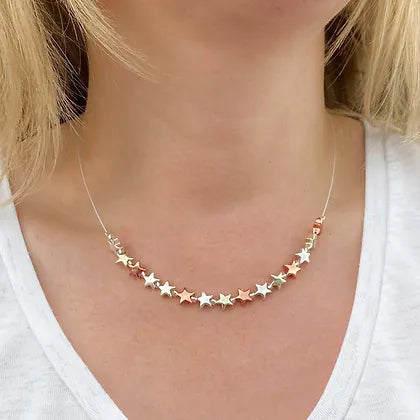 Carrie Elspeth Metallic Seren Star Haematite Links Beaded Necklace