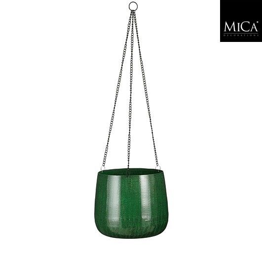 Mica Decorations 20cm x 23cm Green Benson Hanging Pot