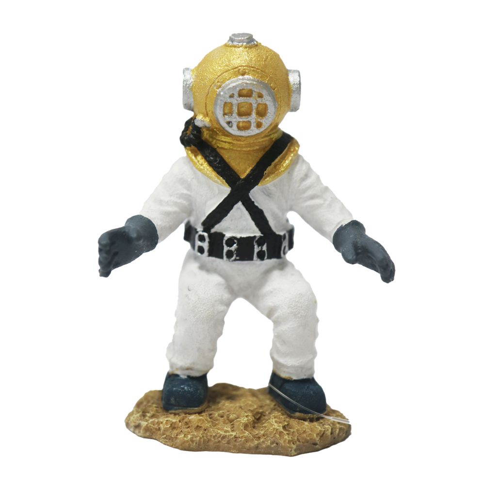 Betta White Diver Ornament