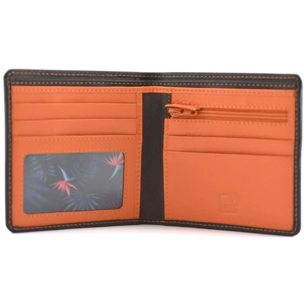 Mala Leather Brown Hudson Slim Wallet With Coin Pocket