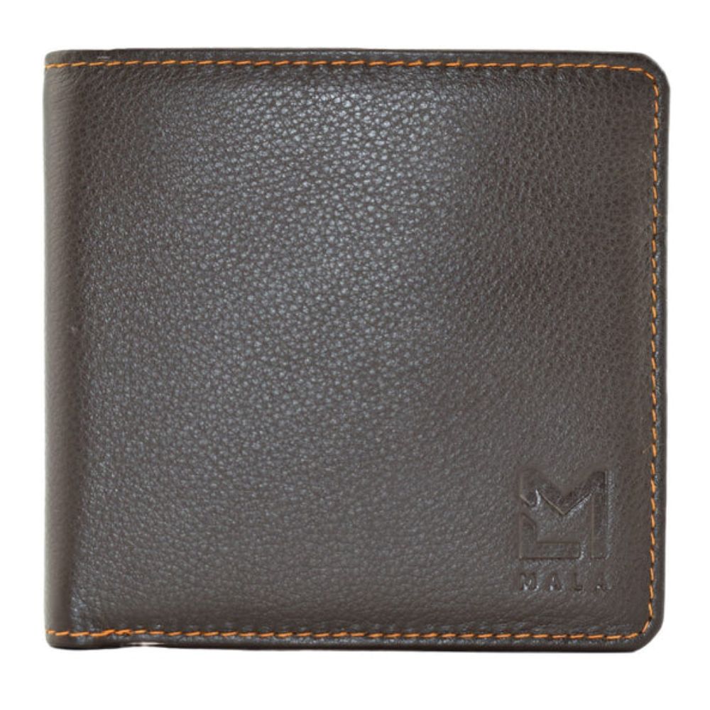 Mala Leather Brown Hudson Slim Wallet With Coin Pocket