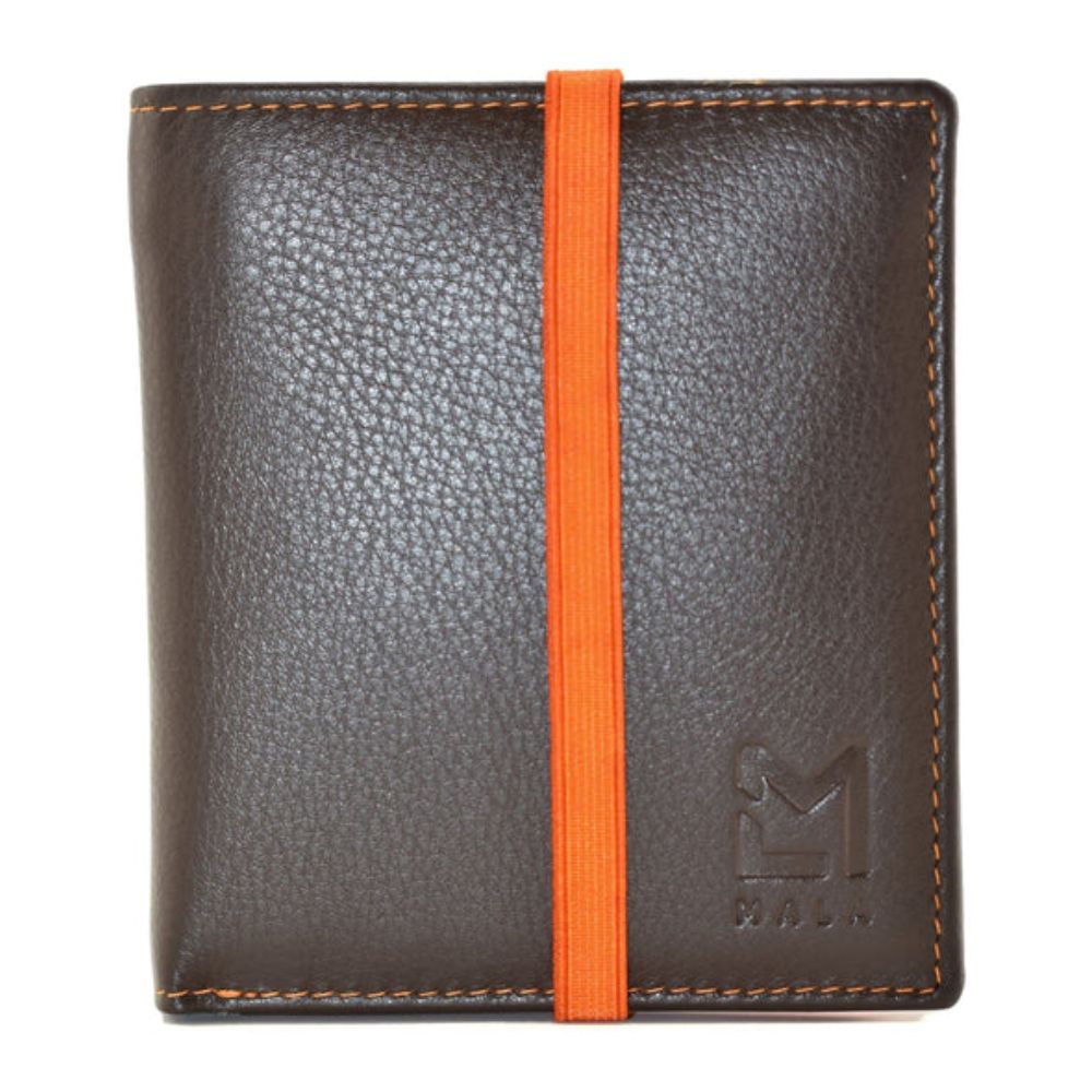 Mala Leather Brown/Orange Hudson Compact Wallet