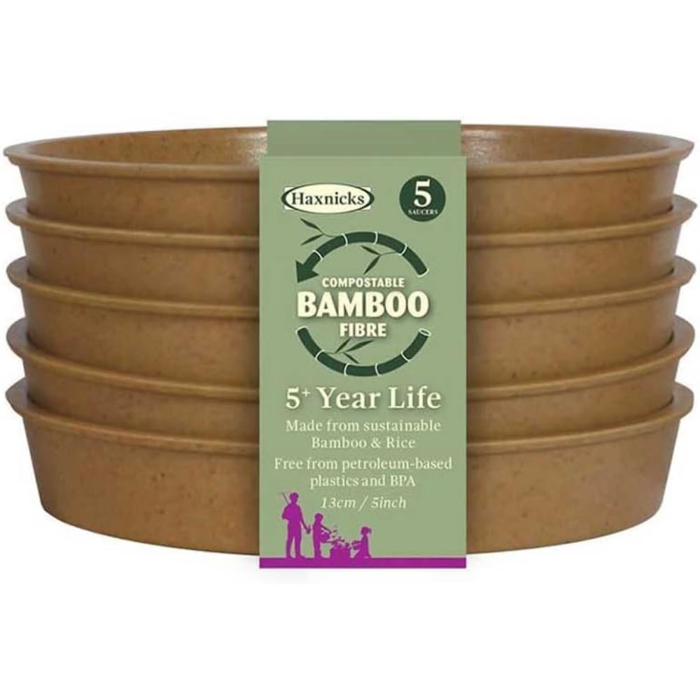 Haxnicks 5" Terracotta Bamboo Saucer (Pack of 5)