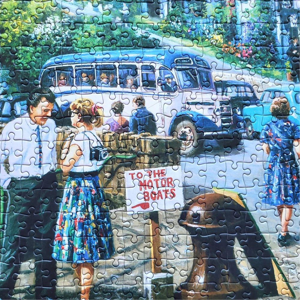 Gibsons Games 636 Piece Ice Cream by the River Panoramic Jigsaw Puzzle