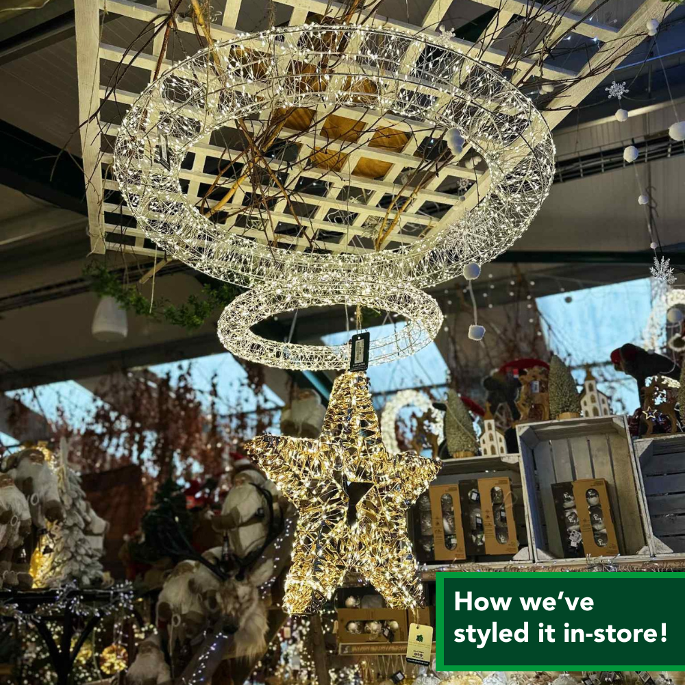 Lumineo 116cm 1800 LED Warm White Lit Metal Wreath Decoration