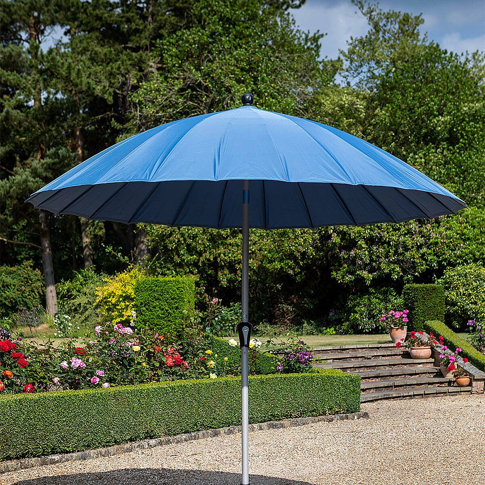 Hartman 2.7m Shanghai Round Crank & Tilt Parasol - Navy