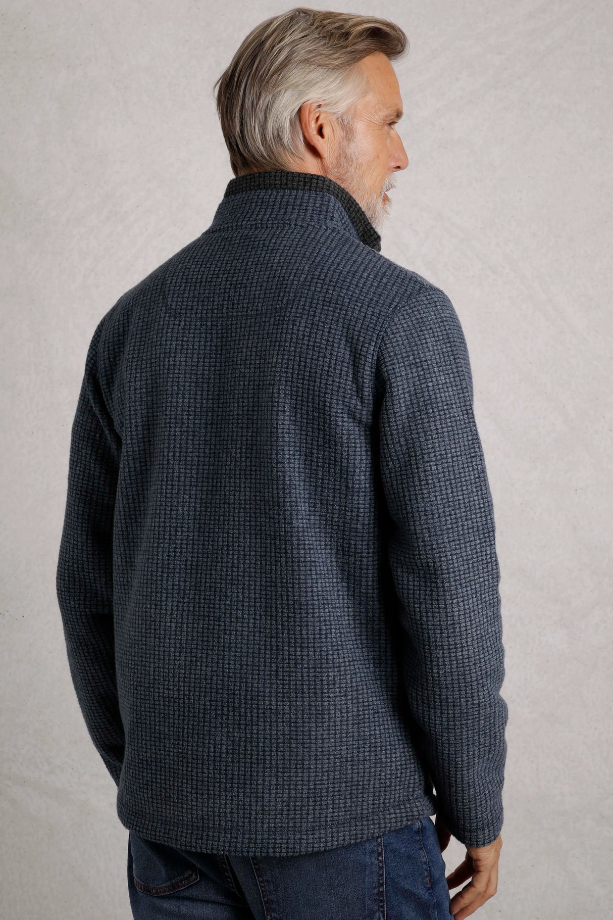 Weird Fish Navy Eco Full Zip Men's Fleece - Navy