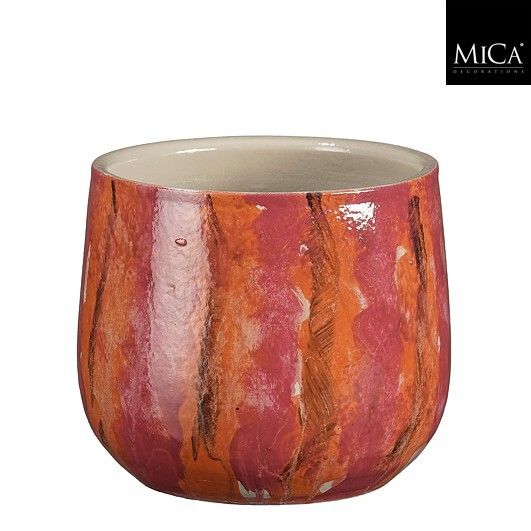 Mica Decorations 13cm Pink Nigel Round D Pot - 1175831