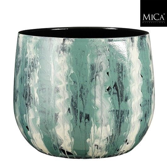 Mica Decorations 28cm Teal Petrol Nigel Round Pot - 1175858