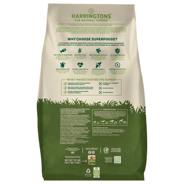 Harringtons 1.7kg Grain-Free Dry Adult Dog Food - Salmon & Vegetables