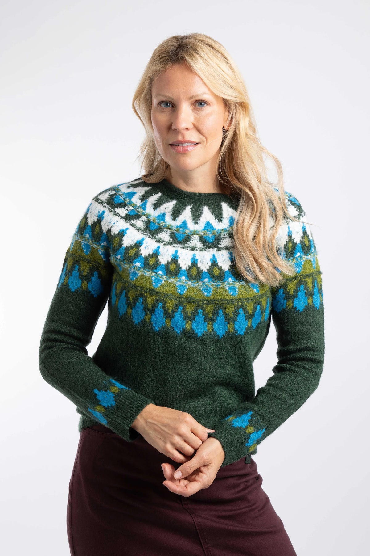 Weird Fish Lowell Fair Isle Jumper - Bottle Green