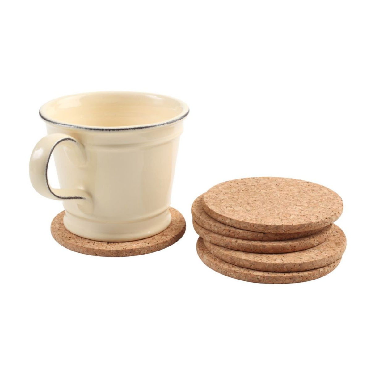T&G Woodware 10cm Cork Round Coaster (Set of 6)