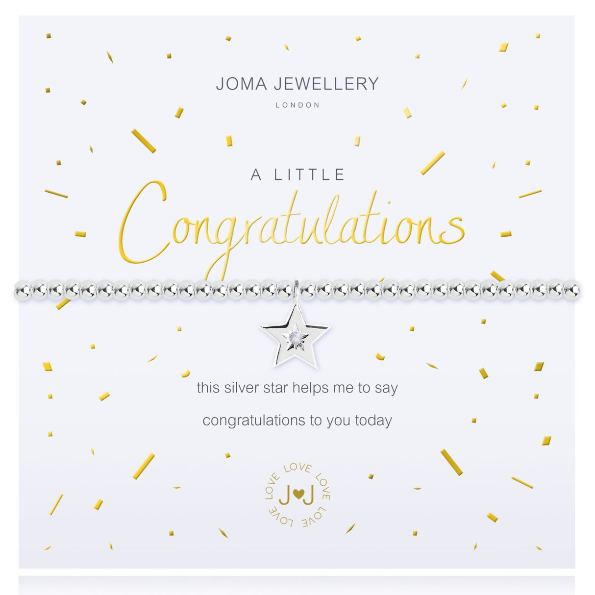 Joma Jewellery Silver A Little 'Congratulations' Bracelet