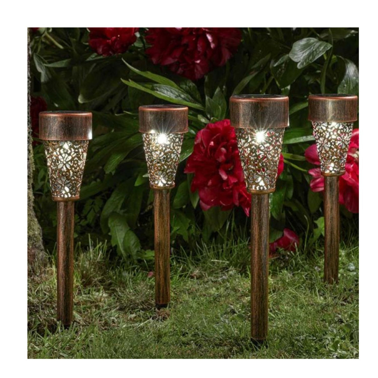 Smart Garden 36.5cm Solar Lantern Damasque Stake Light Bronze