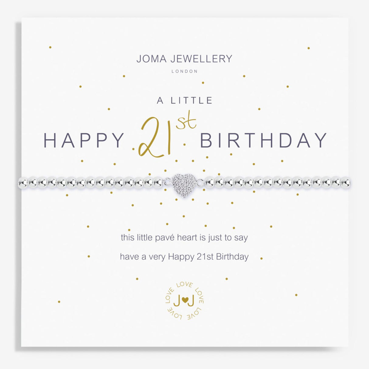 Joma Jewellery Silver A Little 'Happy 21st Birthday' Bracelet