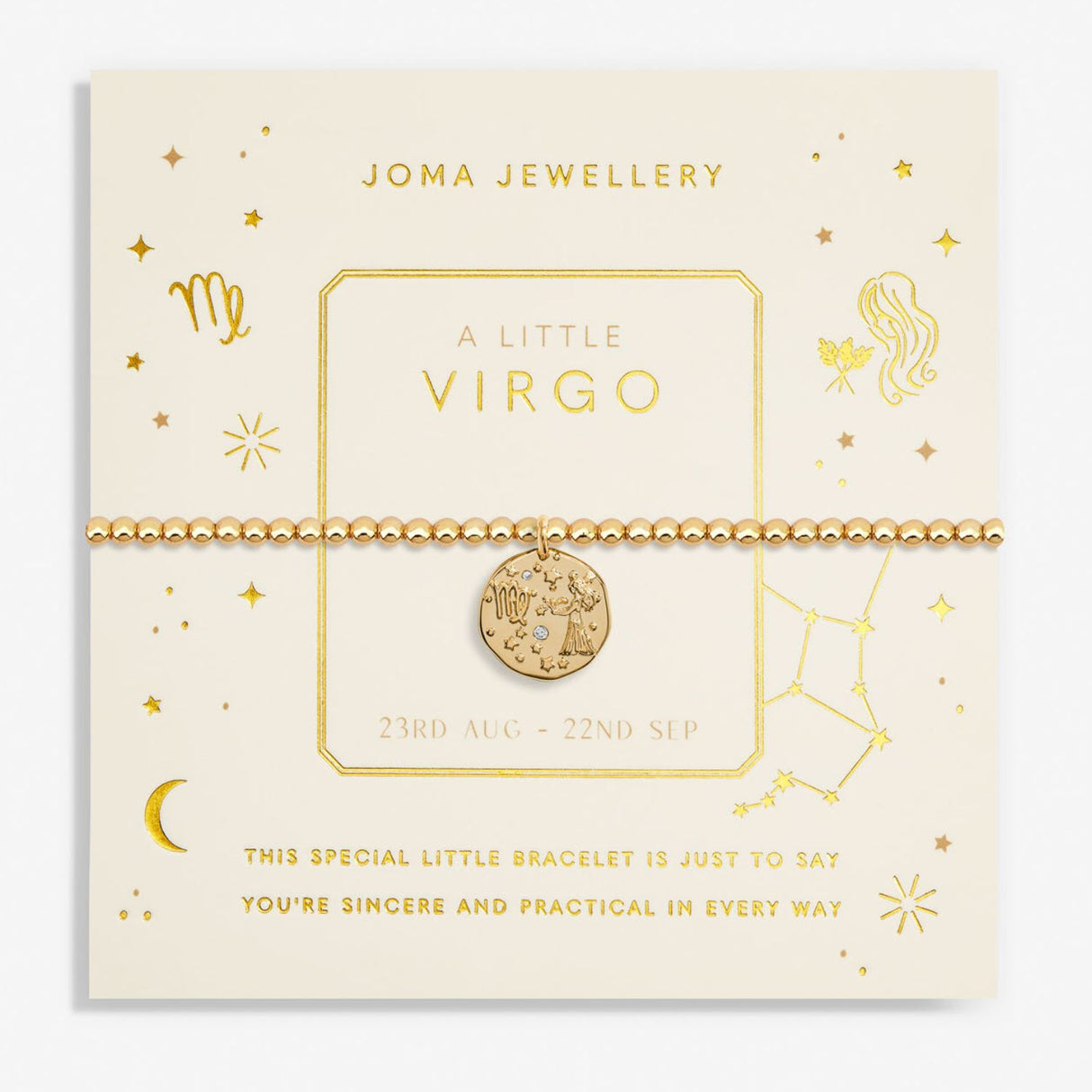 Joma Jewellery Gold Star Sign A Little 'Virgo' Bracelet