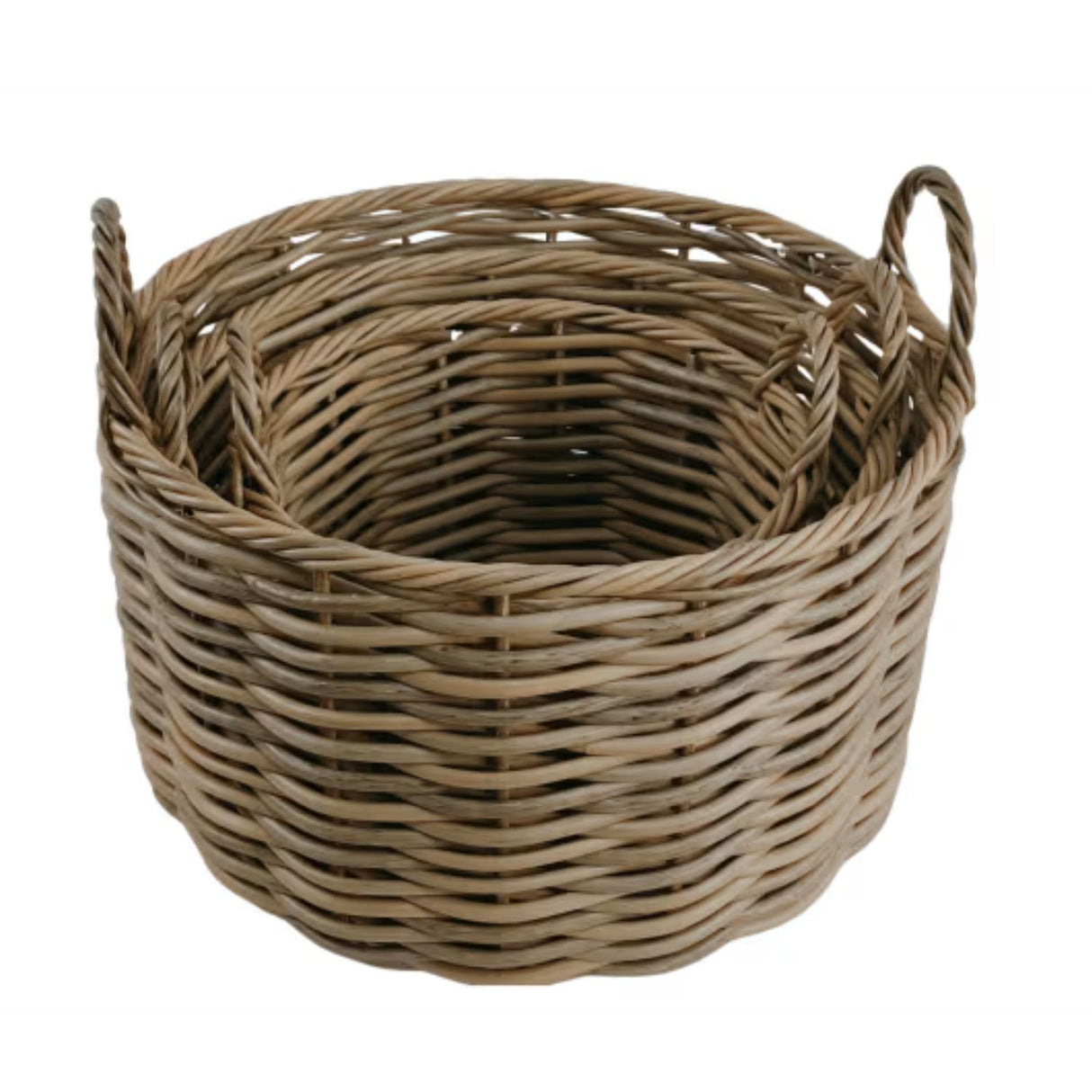 Woodlodge 50cm Large Rattan Round Log Basket