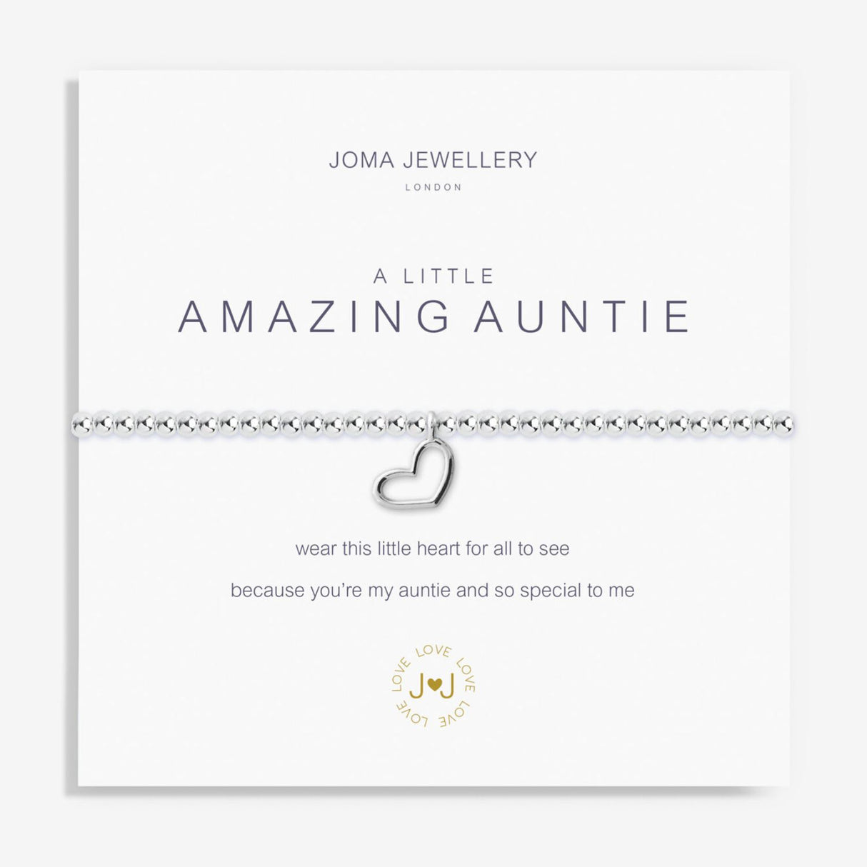 Joma Jewellery Silver A Little 'Amazing Auntie' Bracelet