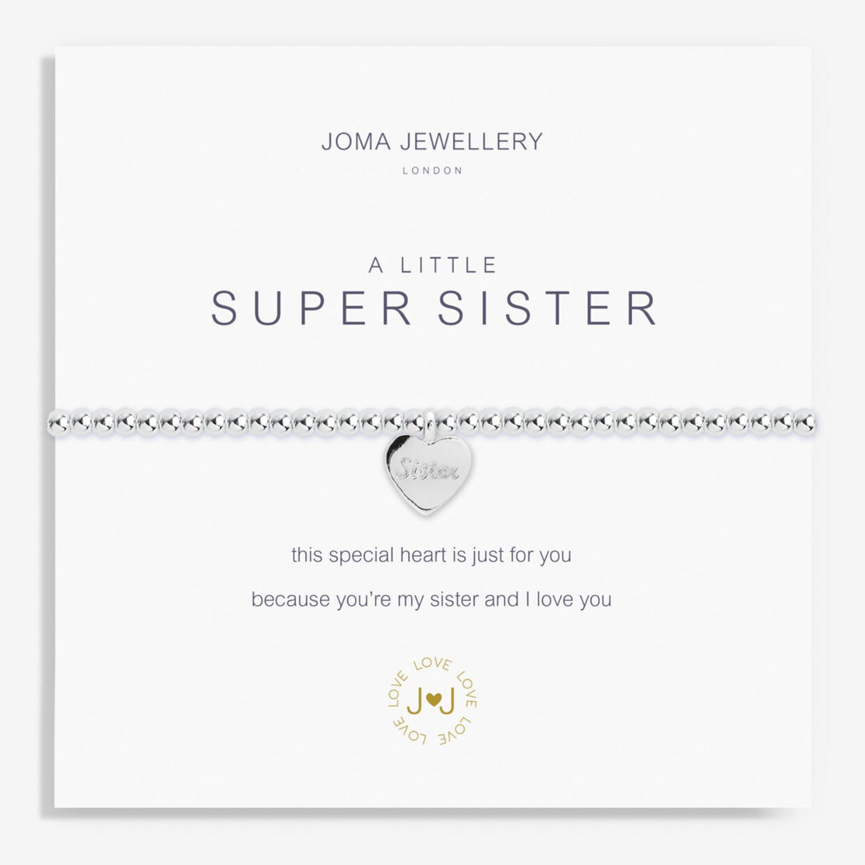 Joma Jewellery Silver A Little 'Super Sister' Bracelet
