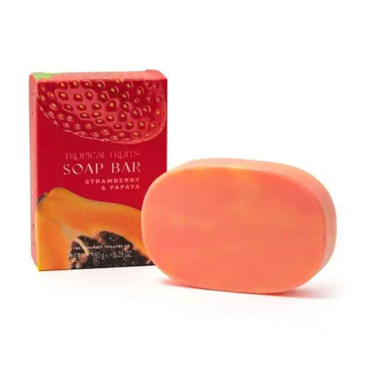 Tropical Fruits 150g Strawberry & Papaya Marbled Soap Bar