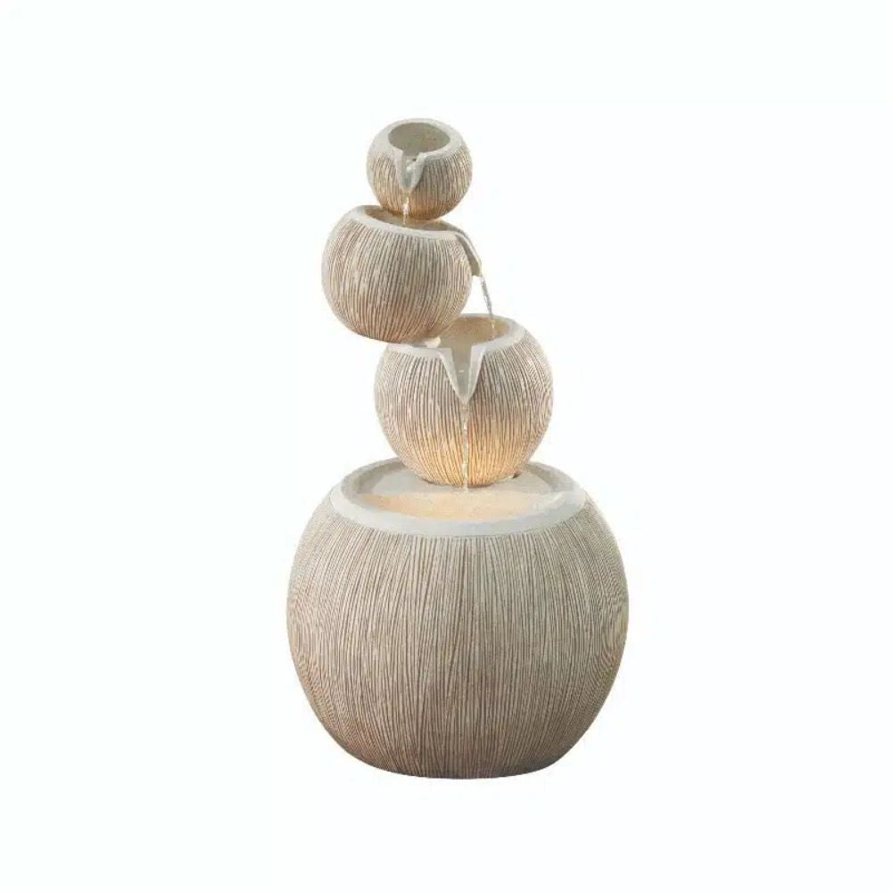 Drift & Flow 100cm Poseidon Water Feature – Greek Inspired Cascading Bowls with LED Lights