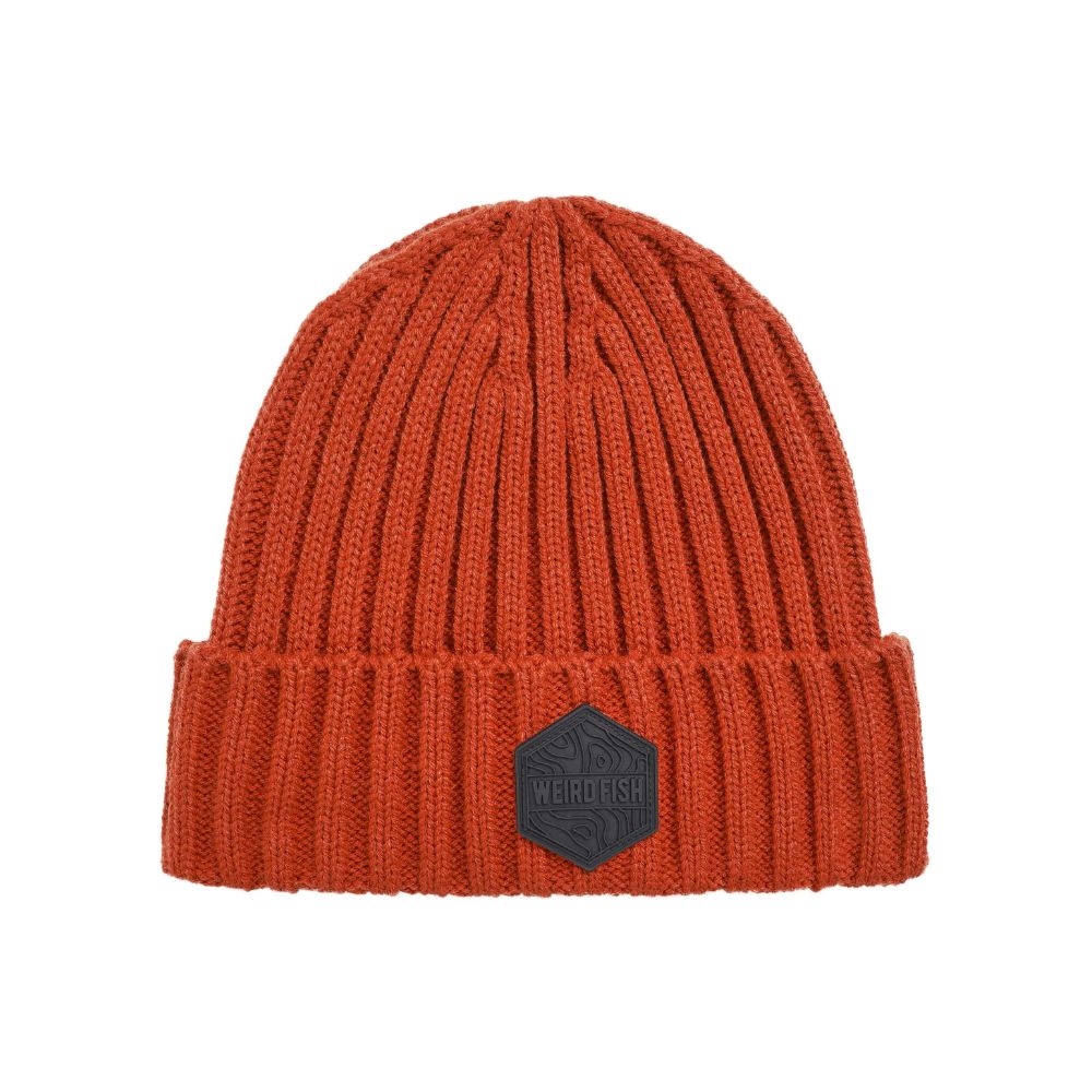 Weird Fish Monreith Beanie Hat - Rust Leaves