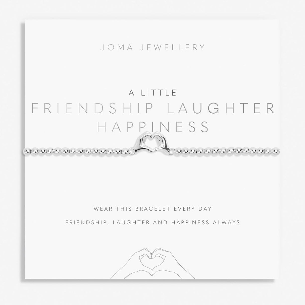 Joma Jewellery Silver A Little 'Friendship Laughter Happiness' Bracelet