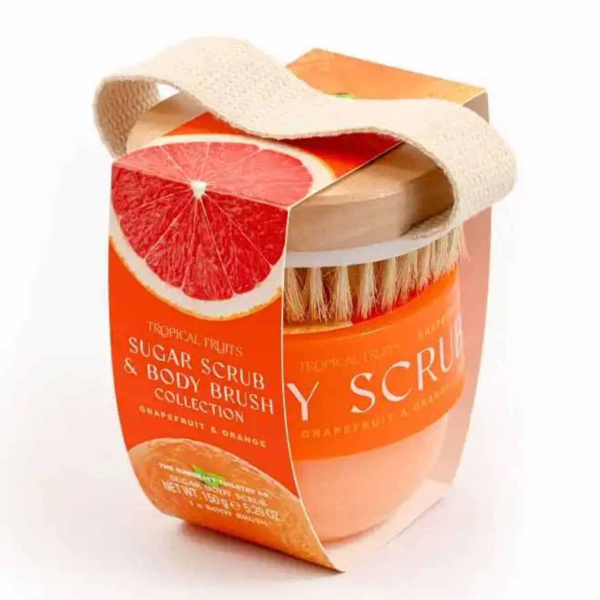 Tropical Fruits 150g Orange & Grapefruit Body Scrub With Brush