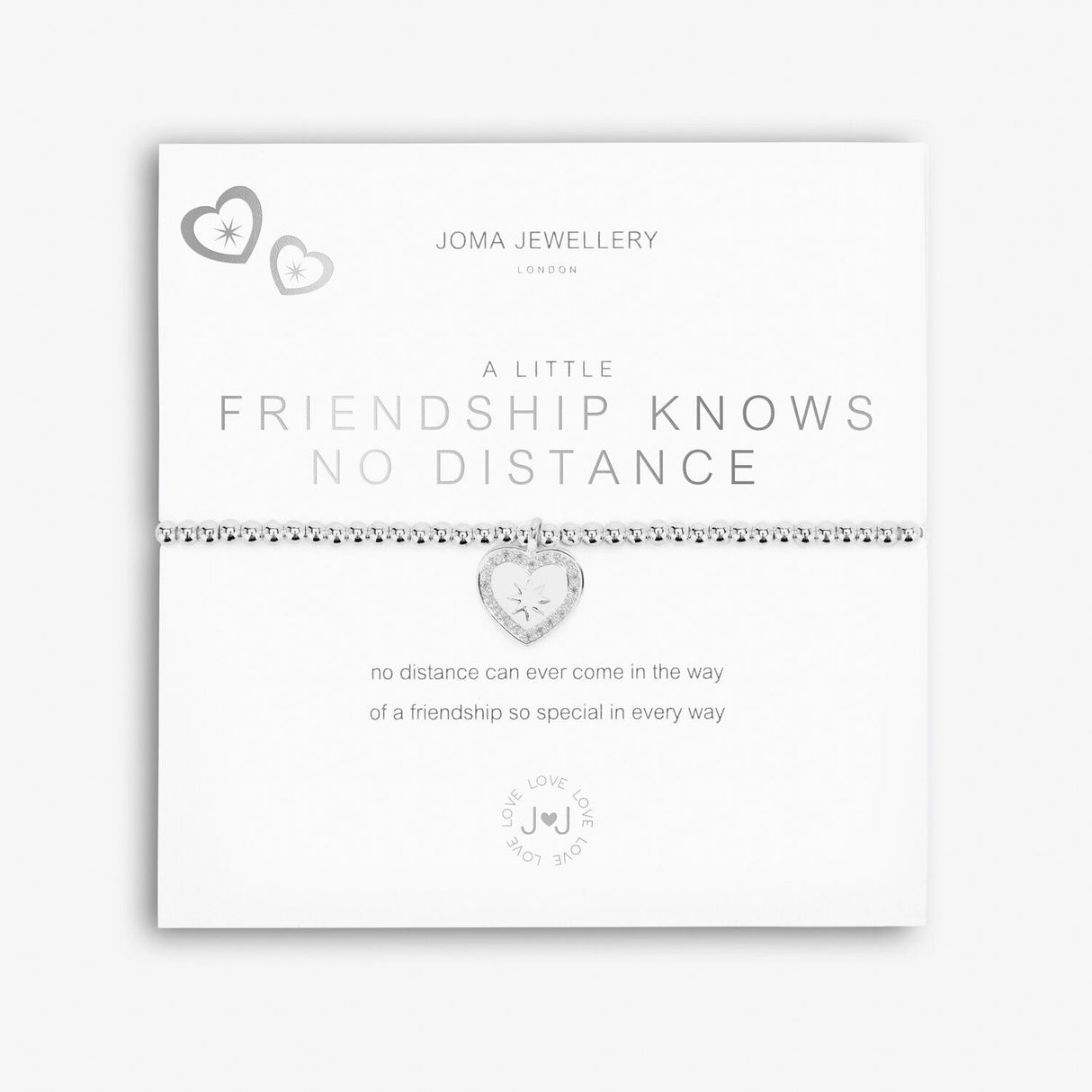 Joma Jewellery Silver A Little 'Friendship Knows No Distance' Bracelet