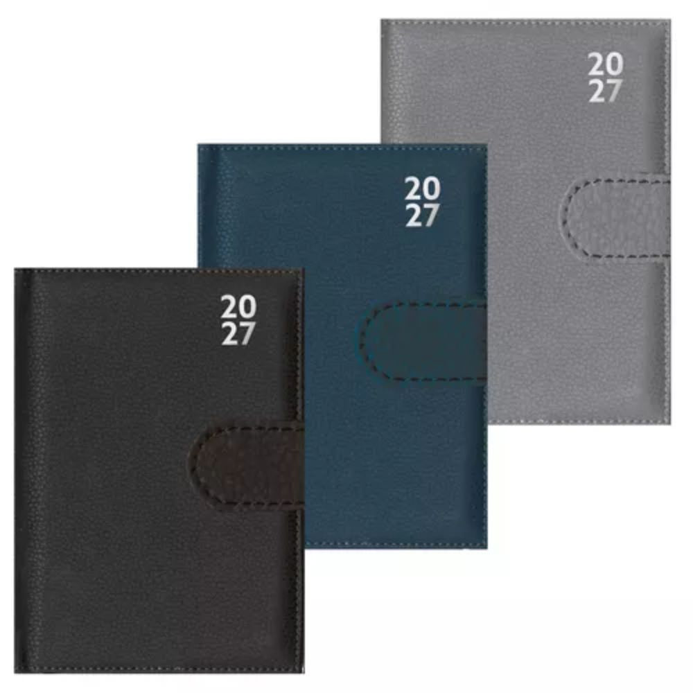 2027 Day To Page Pocket Premium Diary with Pen and Fastener (Choice of 3)