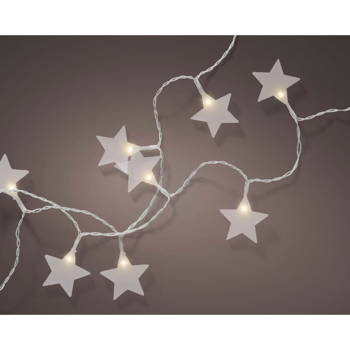 Lumineo 90cm Warm White LED PVC Star String Lights