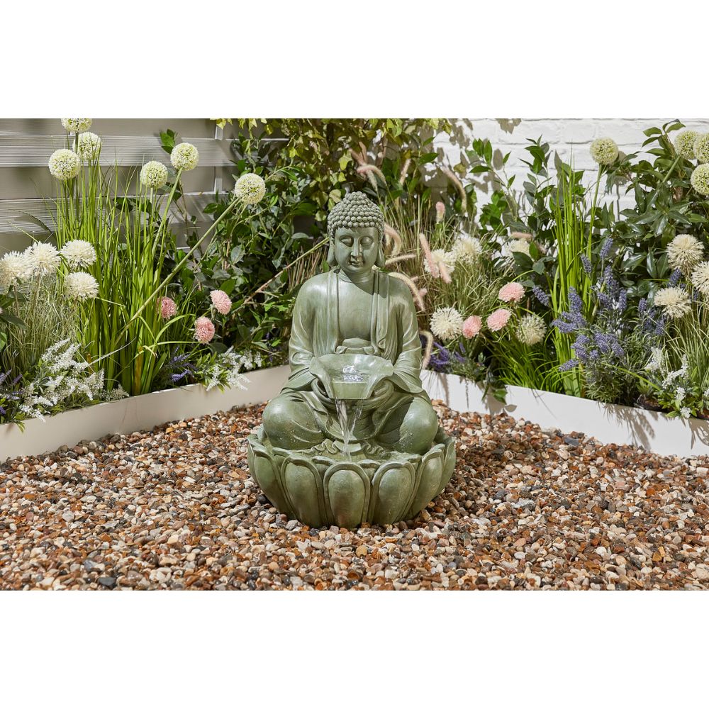 Drift & Flow 73cm Harmony Buddha Water Feature LED Indoor and Outdoor Fountain