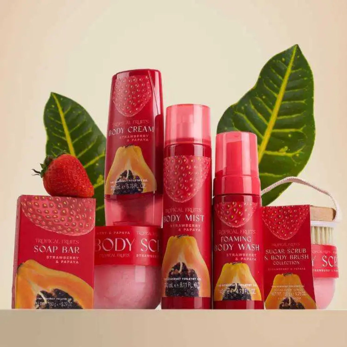 Tropical Fruits 200ml Strawberry & Papaya Body Cream