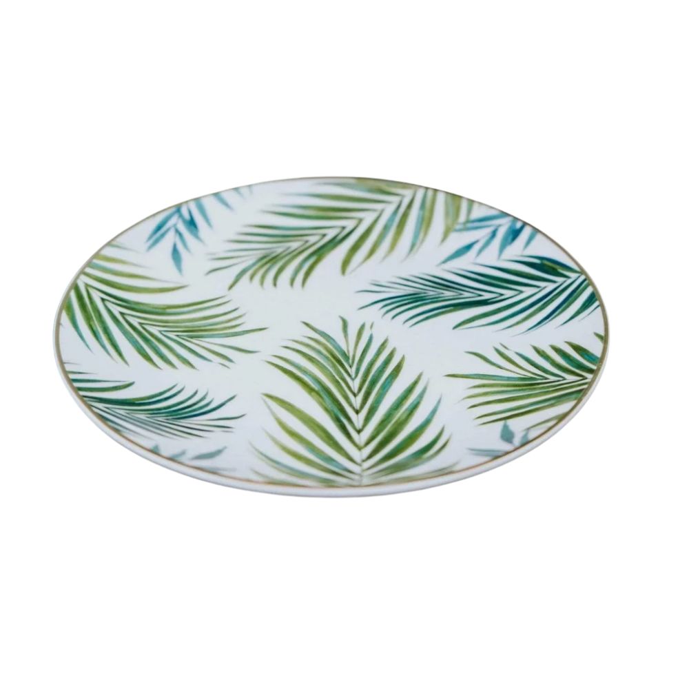 Candlelight Home 19cm Eden Decal Side Plate - Emerald Green