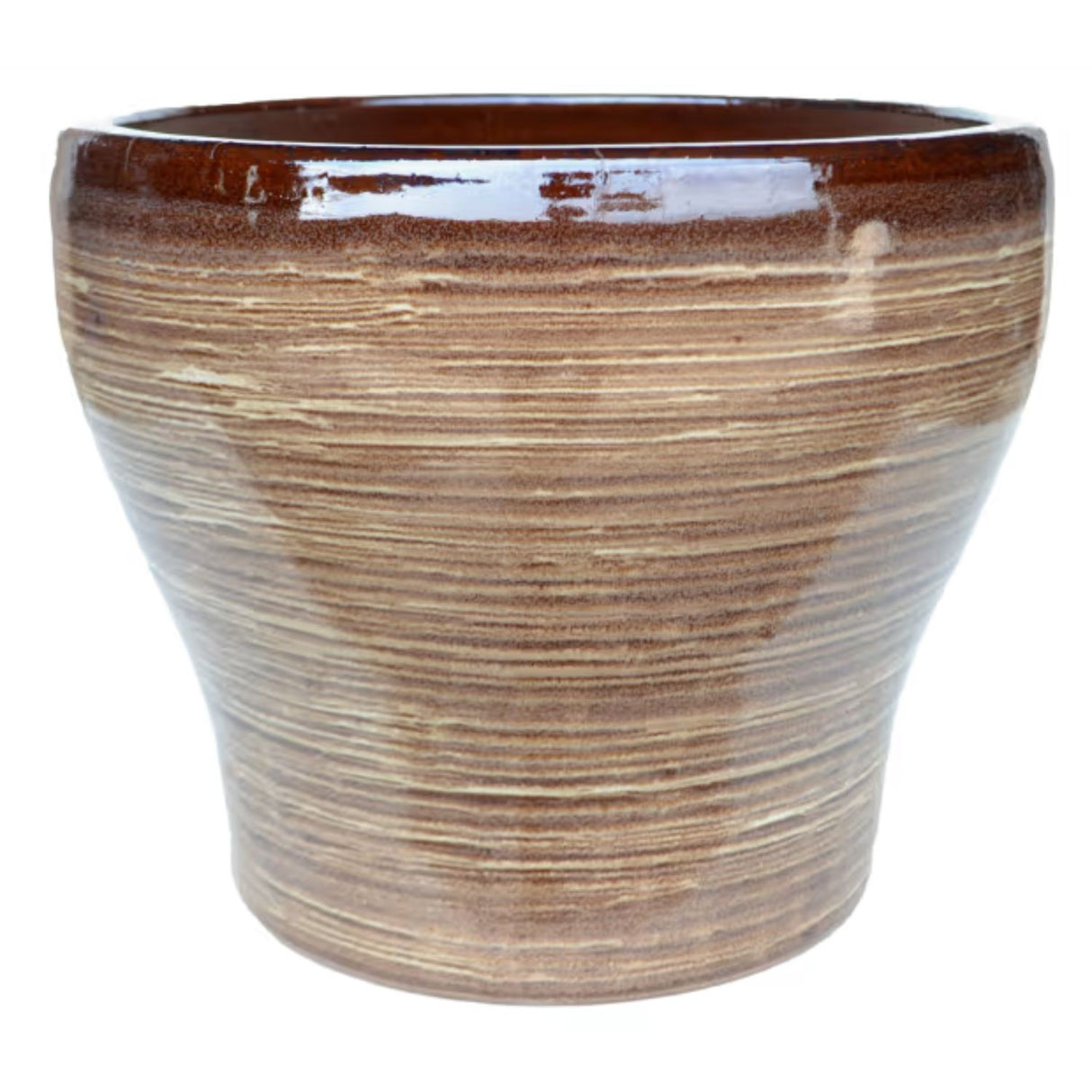 Woodlodge 37cm Brown Harvey Glazed Pot