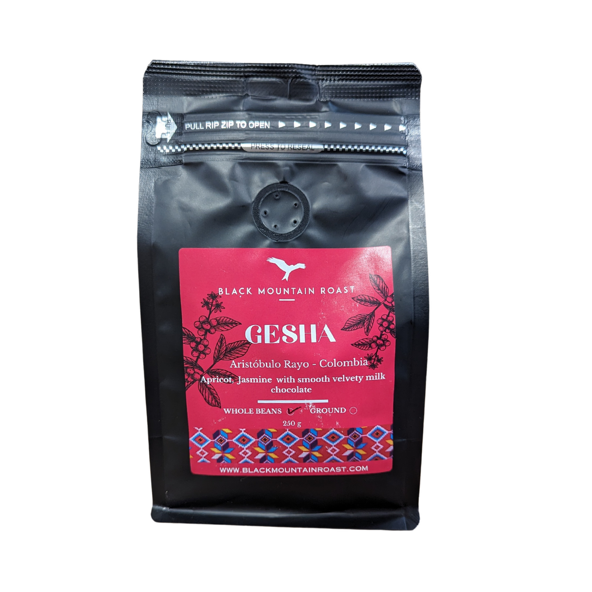 Black Mountain Roast 250g Gesha Medium Roast Columbian Coffee Beans