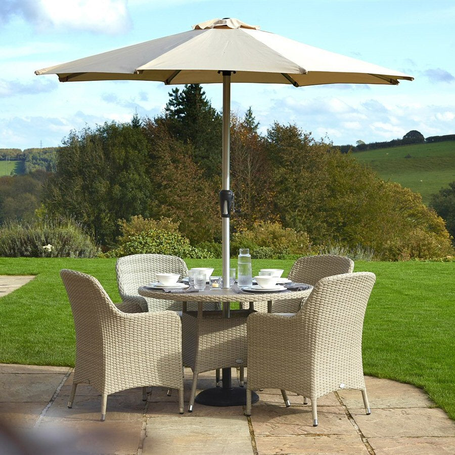 Bramblecrest Tetbury 4 Seater Round Dining Set Nutmeg