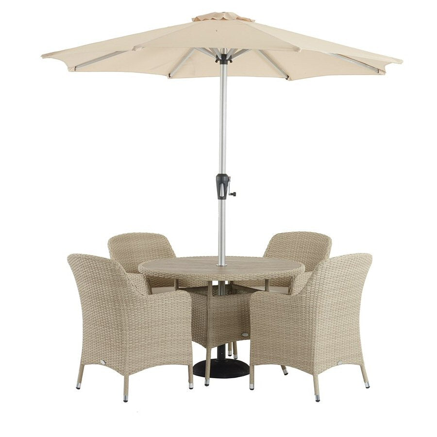 Bramblecrest Tetbury 4 Seater Round Dining Set Nutmeg