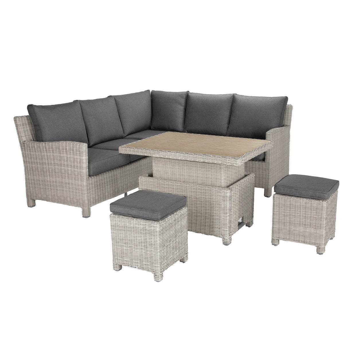 Kettler Palma Signature Mini Corner Garden Furniture Set in Whitewash